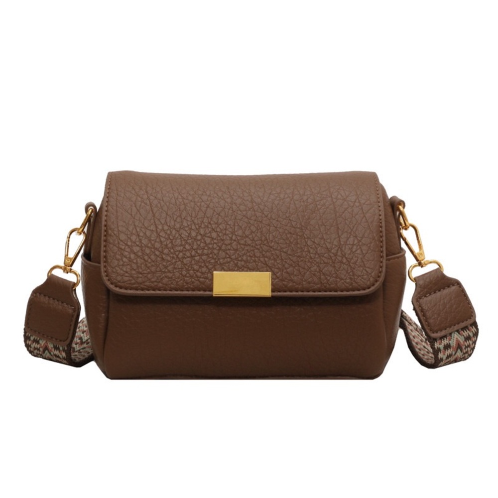 Light luxury lychee pattern leather shoulder bag